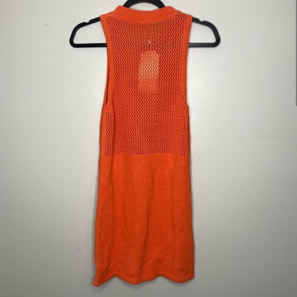 New ZARA NWT Orange Crochet Knit Mini Dress - Picture 13 of 17